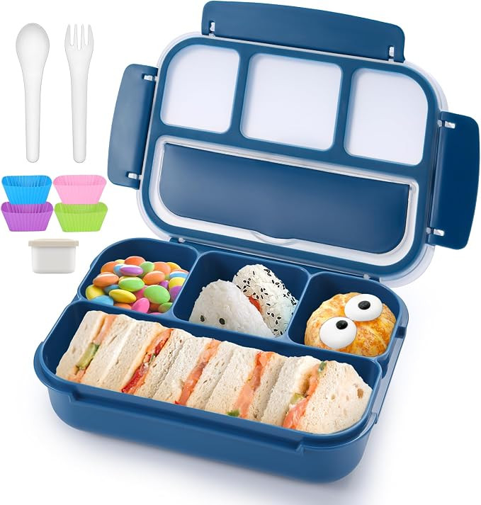 QQKO Bento Box Adult Lunch Box, Lunch Containers for Adults Men Women, Kids Lunch Boxes for Schoo... | Amazon (US)