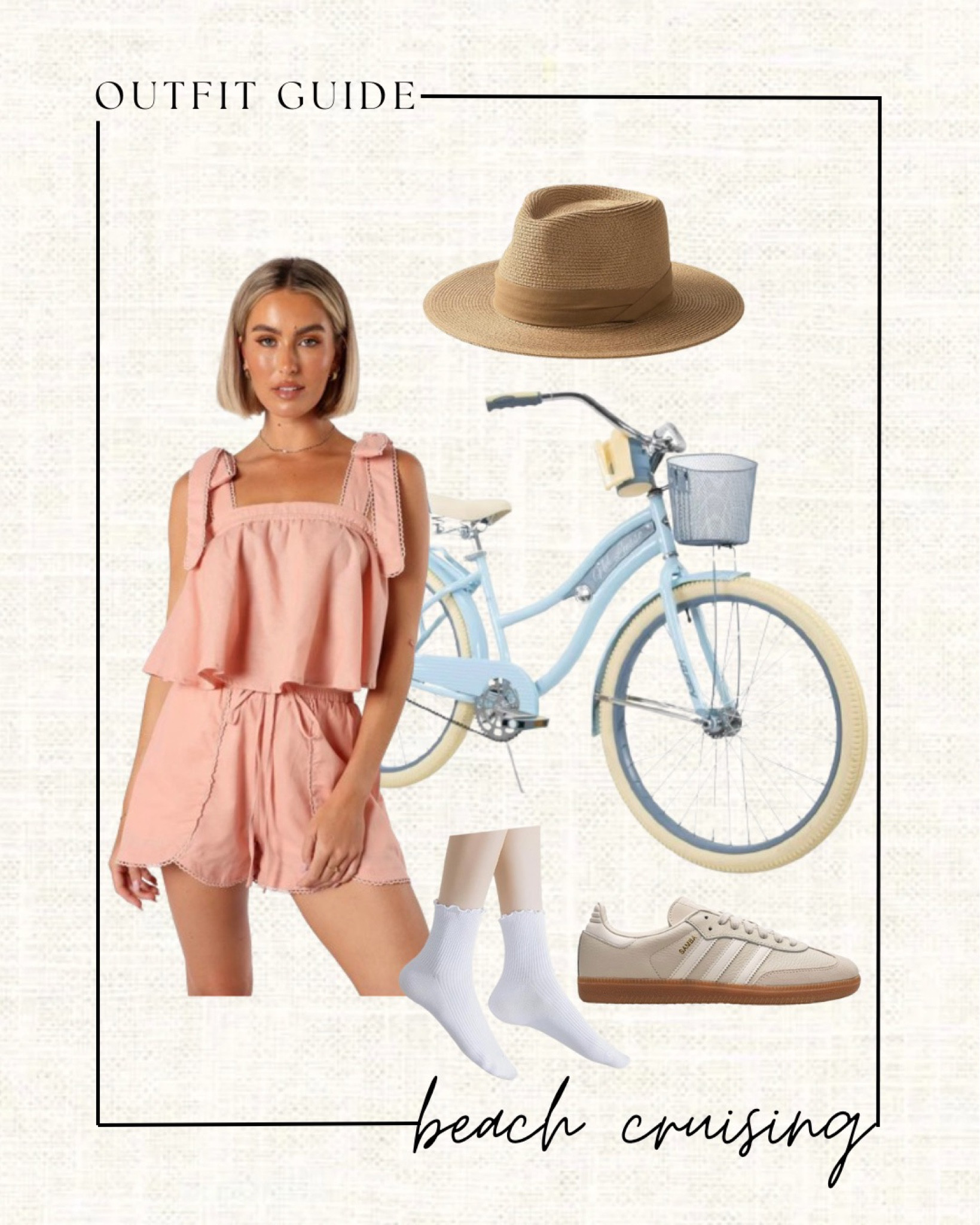 Summer bucket list activity! ☀️

Beach cruising outfit, bike, adidas shoes, straw hat, summer set

#LTKstyletip #LTKSeasonal #LTKActive
