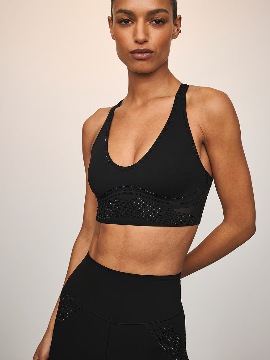 Buy VSX Elevate™ Diamanté Flex Contours Plunge Sports Bra, Black Diamanté - Order Sport Bras ... | Victoria's Secret (US / CA )