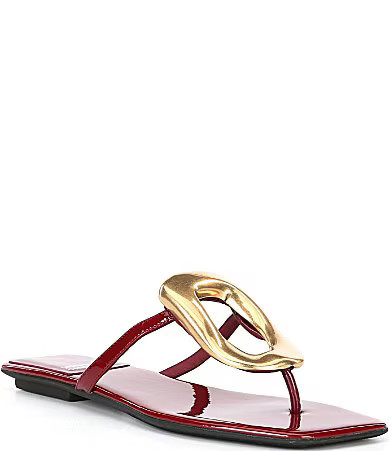 Jeffrey Campbell Linques Patent Leather Ornament Flats Sandals - 6 | Dillard's