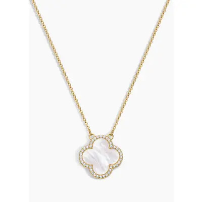 Electric Picks Icon White Clover Necklace in Gold at Nordstrom | Nordstrom