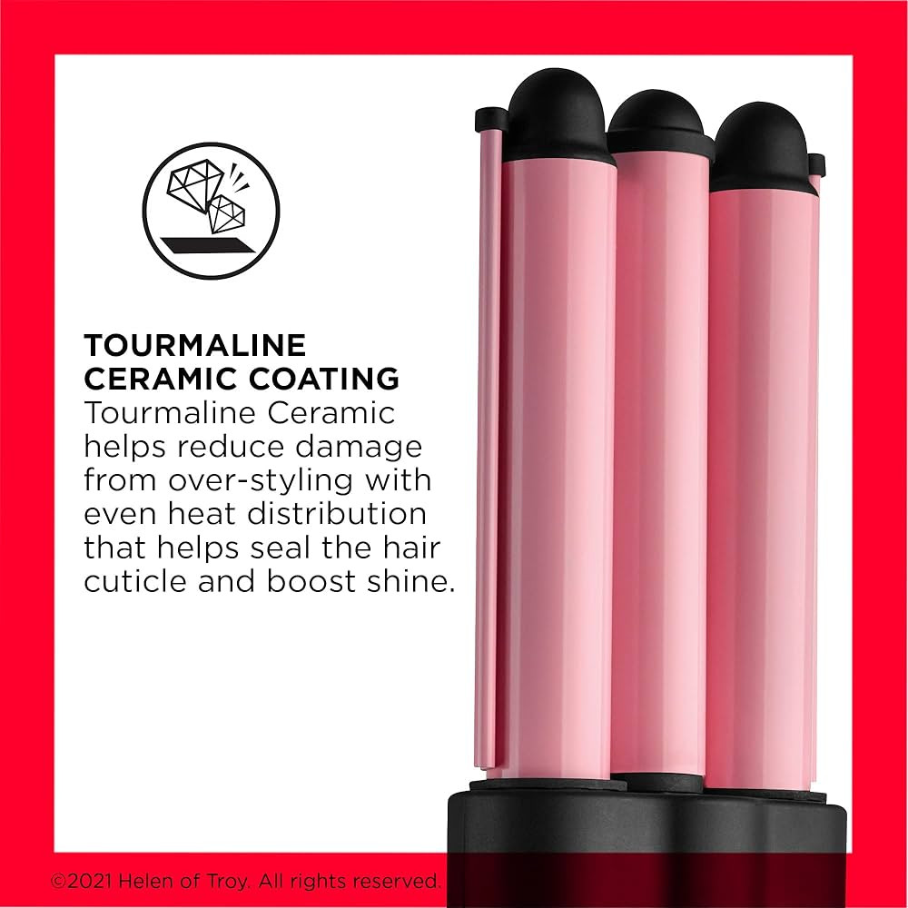 Revlon 3 Barrel Jumbo Hair Waver | Long-Lasting, Natural Looking Waves, (Pink) | Amazon (US)