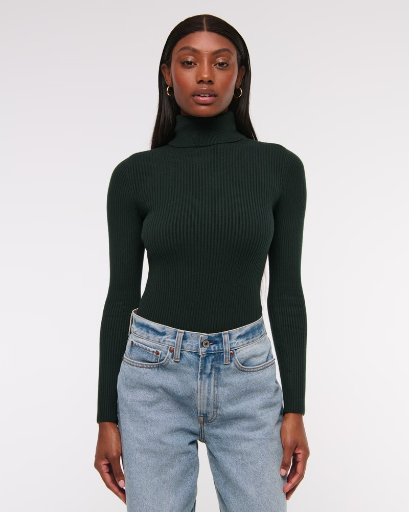 LuxeLoft Slim Ribbed Turtleneck Top | Abercrombie & Fitch (US)