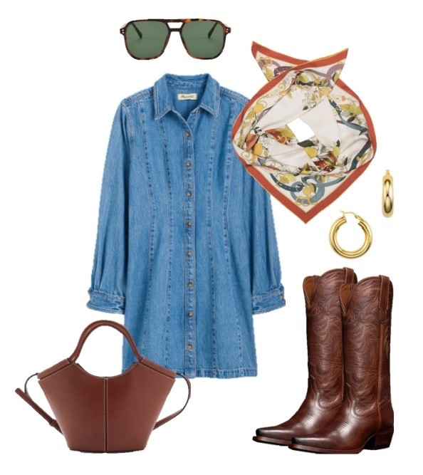 Western style outfit 
Summer outfit
Fall outfit 
Transitional outfit 
Cowboy boots 
Rodeo outfit
Fair outfit 
Denim dress 

#LTKSeasonal #LTKStyleTip #LTKFindsUnder100