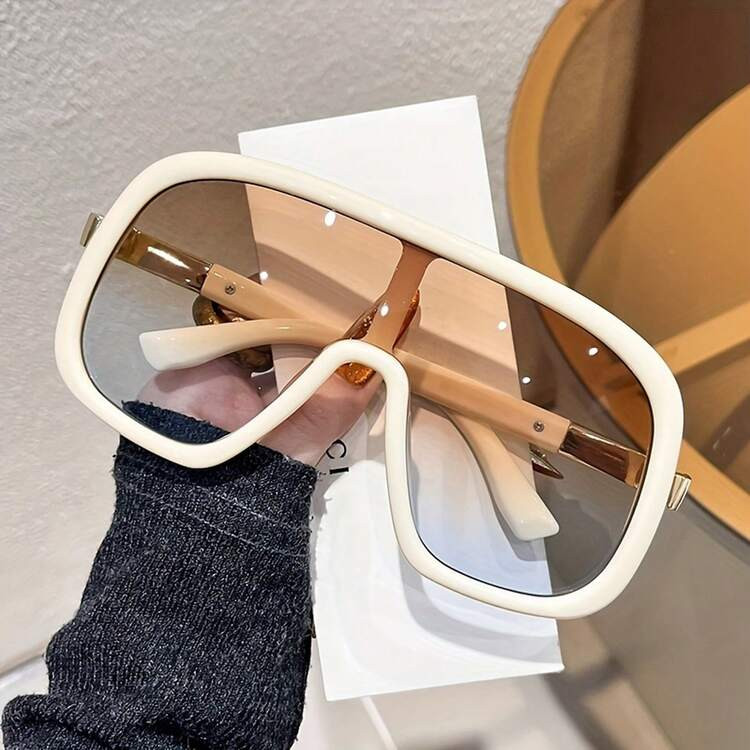 1pcs Women's Oversized Frame Glasses With Integrated Lenses Fashionable Casual Decorative Glasses | SHEIN