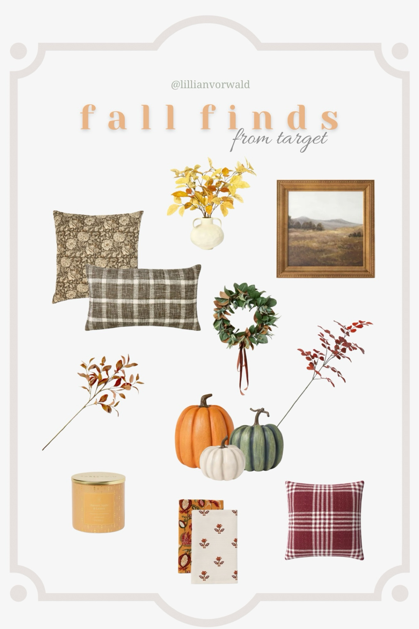 some of my favorite fall finds from Target!

#target #targetfinds #fall #falldecor #budgetfriendly #targetfalldecor #targethome #hearthandhand #threshold #threshholdattarget #joannagaines #chipandjoanna #fallhomedecor #vintagehome #vintagestyle #modernvintage

#LTKHome #LTKSeasonal #LTKFindsUnder50