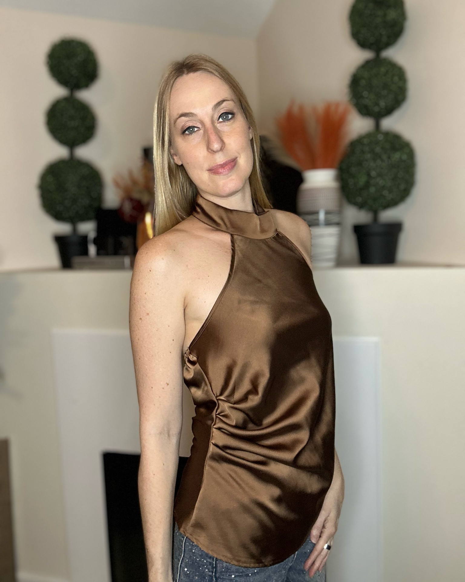 Beautiful brown blouse 
🤎 an elegant top to enhance your fall wardrobe 
🤎 fits tts

#LTKTall