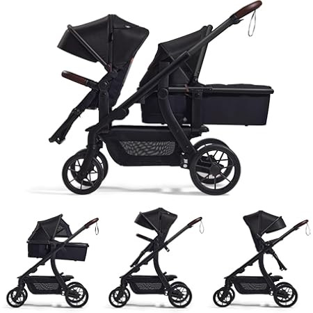 Cybex Gazelle S All-in-One Toddler and Baby Stroller with Over 20 Modular Configurations, Ergonomic Near-Flat Recline, Shopper Basket, and Compact Fold, Moon Black, Silver Frame | Amazon (US)