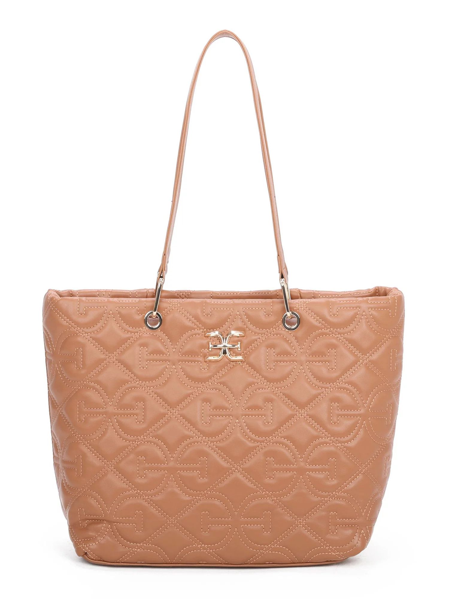 Sam Edelman Women's Viviana Monogram Quilt Tote Bag, Saddle | Walmart (US)