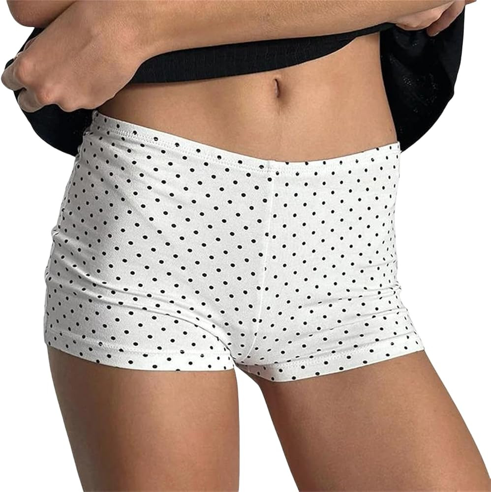 Alyweatry Women Y2k Micro Shorts Cute Low Rise Elastic Waist Polka Dot Lounge Booty Mini Shorts G... | Amazon (US)