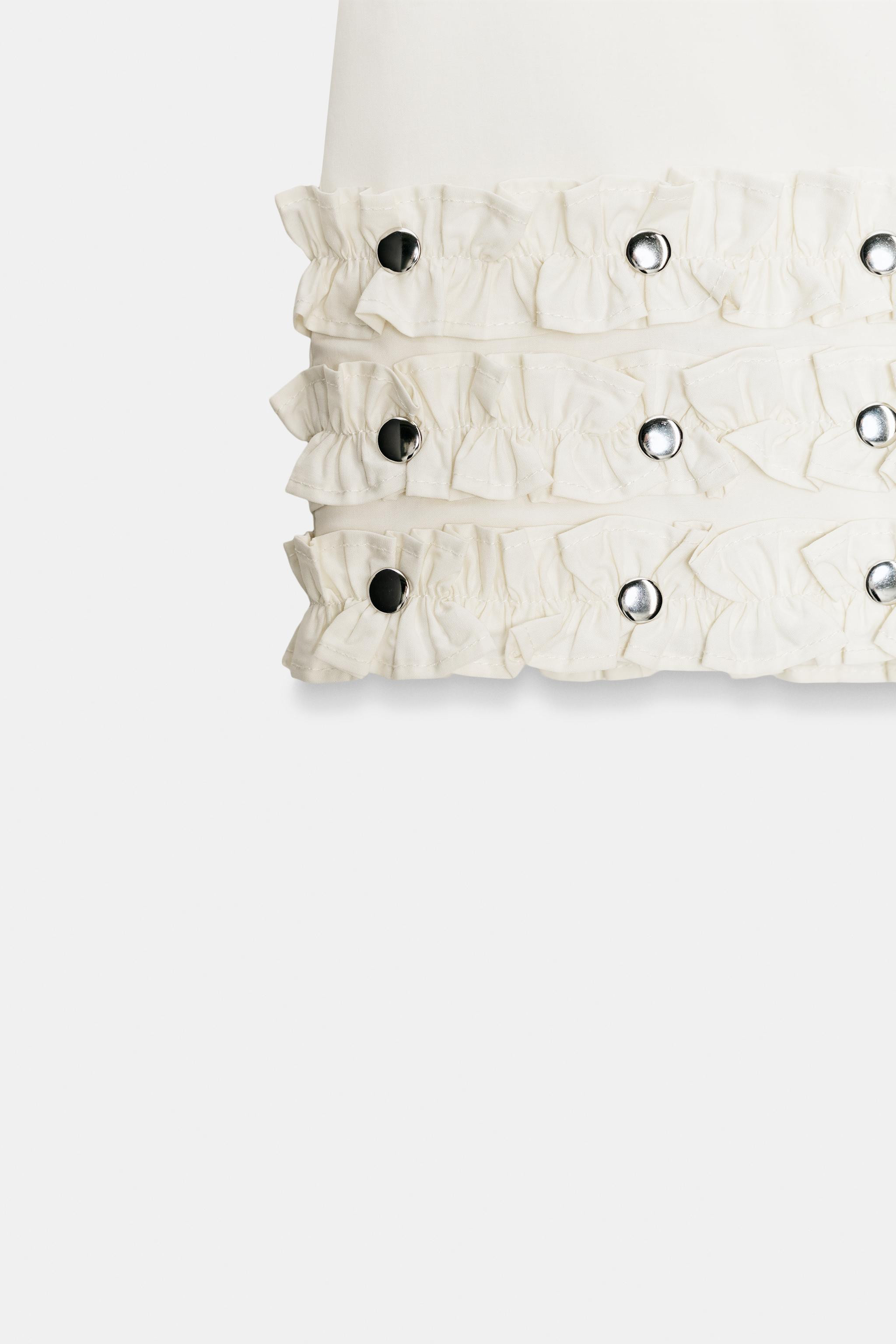 RUFFLED STUDDED MINI SKIRT | Zara US