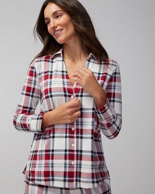 Long-Sleeve Notch Collar Pajama Top | SOMA