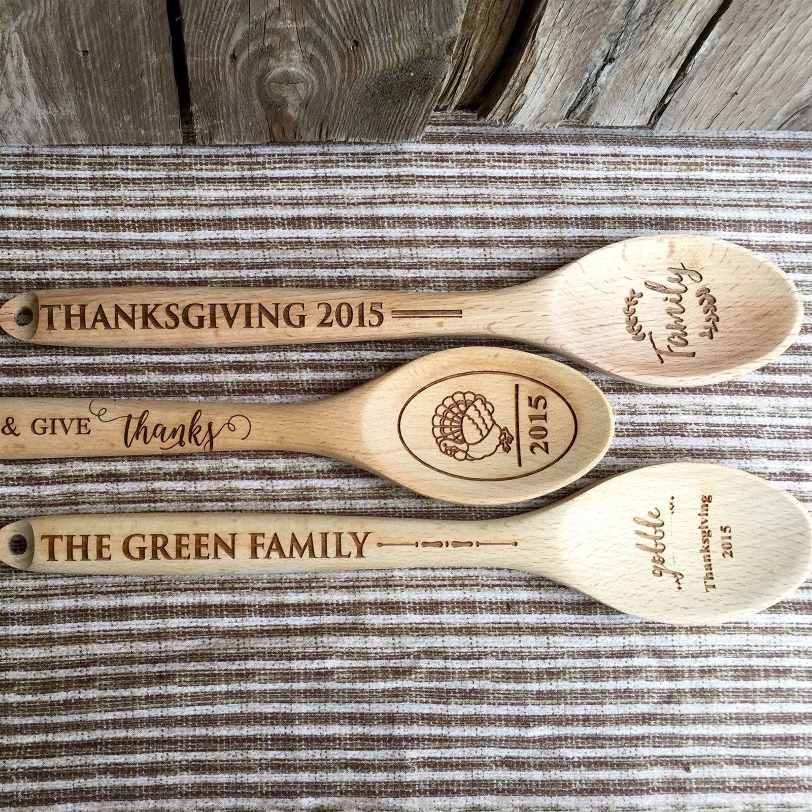 Personalized Thanksgiving Wooden Spoons | Jane