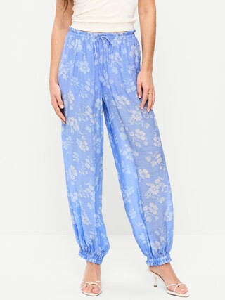 High-Waisted Chiffon Harem Pants | Old Navy (US)