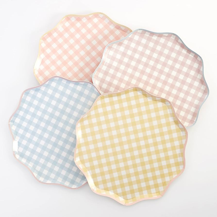 Meri Meri Easter Gingham Paper Plates (Pack of 12), Disposable Plates for Party, Easter Paper Pla... | Amazon (US)