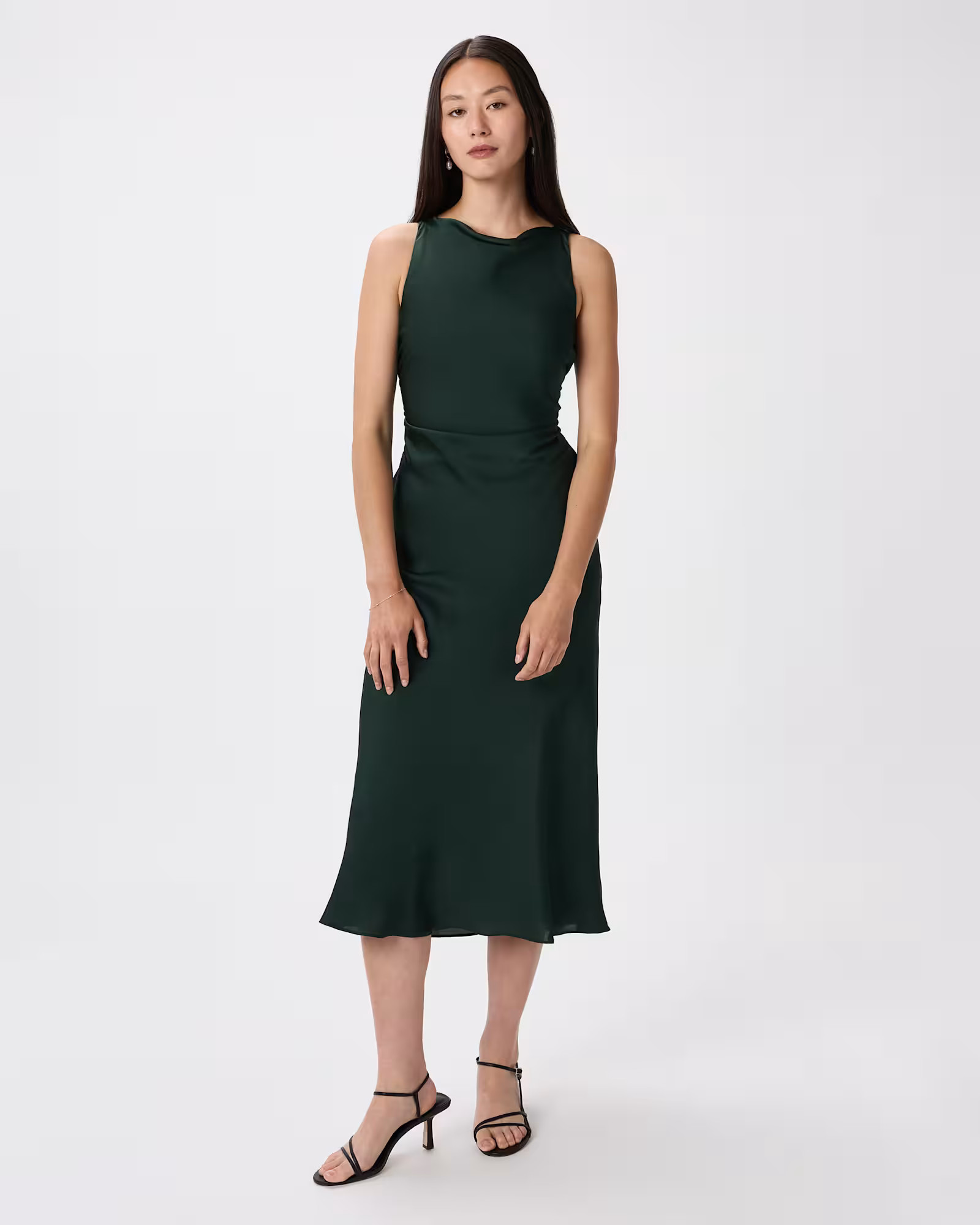 Washable Stretch Silk High Neck Midi Dress | Quince