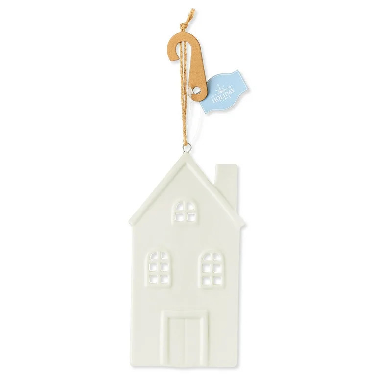 White Ceramic House Christmas Ornament, Joyel Theme, 5.9", by Holiday Time | Walmart (US)