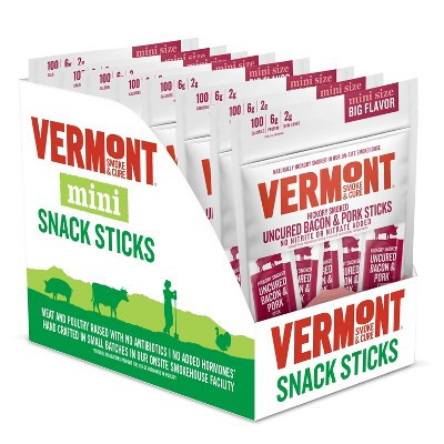 Snack Sticks by Vermont Smoke & Cure – Hickory Smoked – Uncured Bacon Pork – GlutenFree – Healthy Meat Protein  .5 ounce – 3oz Pouch – Pack of 8. | Target