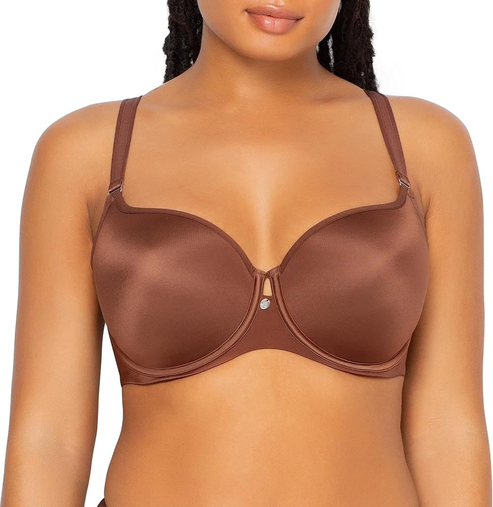 Curvy Couture Women's Tulip Smoothing Plus Size Push Up T shirt Bra | Amazon (US)
