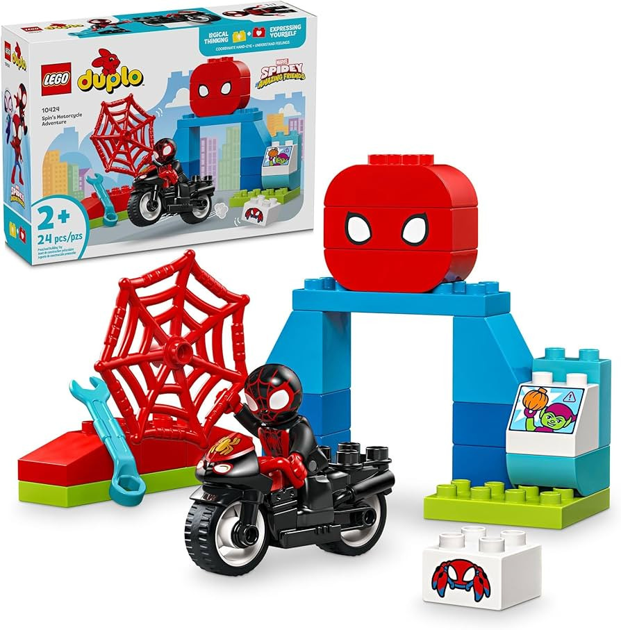 LEGO DUPLO Marvel Spin’s Motorcycle Adventure Fantasy Playset, Based on Spidey and His Amazing ... | Amazon (US)