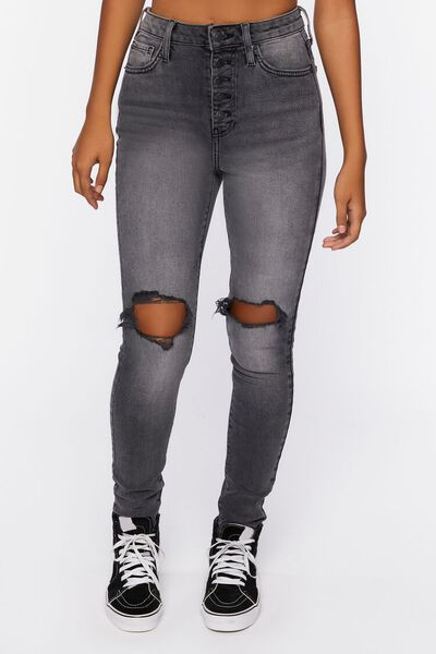 Recycled Cotton Distressed Skinny Jeans | Forever 21