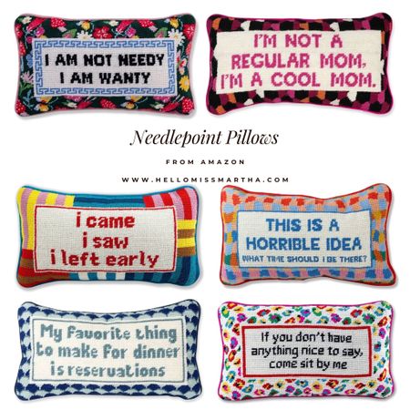 I am dying over these needlepoint pillows!  I just love them! 
#needlepoint #homedecor #throwpillows #funny #pillows

#LTKHome