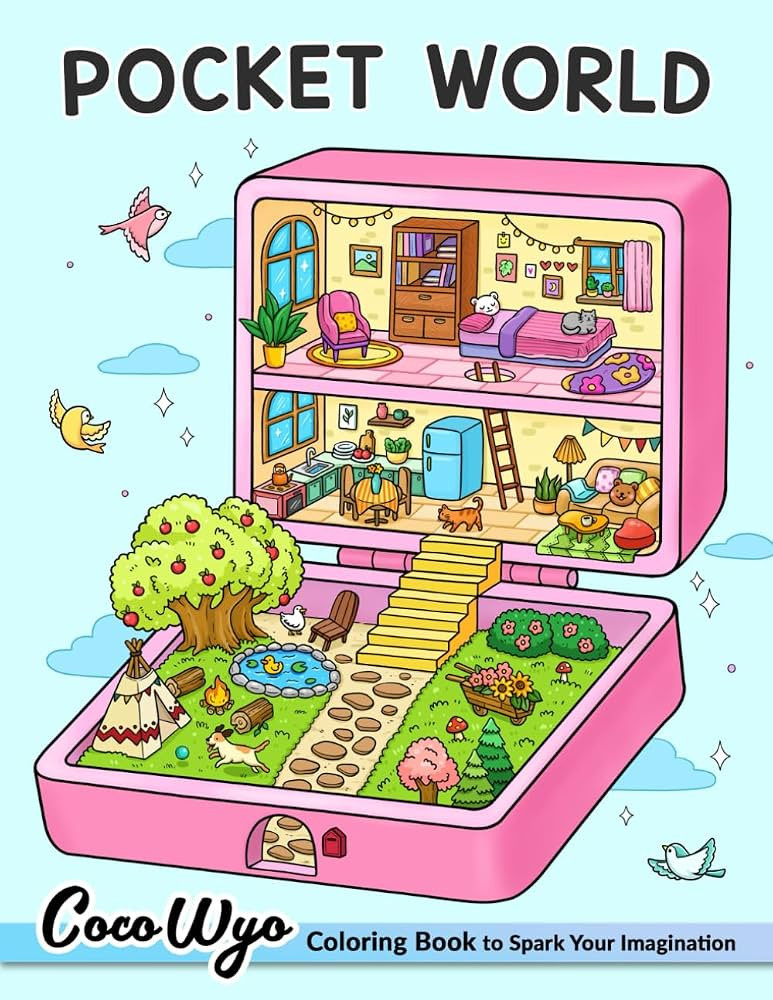 Pocket World: Adult Coloring Book with Miniature Worlds inside Tiny Items for Relaxation and Stre... | Amazon (US)