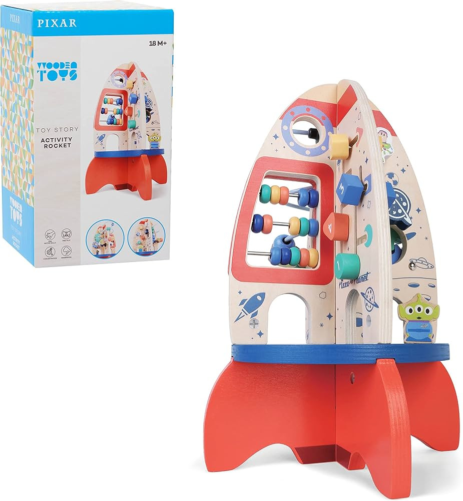Disney Pixar Wooden Toys Toy Story Activity Rocket, Figures and Playset, Officially Licensed Kids... | Amazon (US)