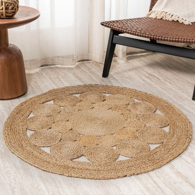 JONATHAN Y Cassia Round Natural Jute Boho Circle Natural 8' Round Area Rug | Target