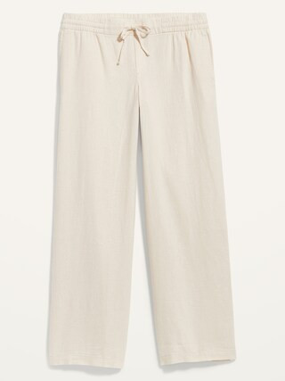 Mid-Rise Linen-Blend Pants for Women | Old Navy (US)