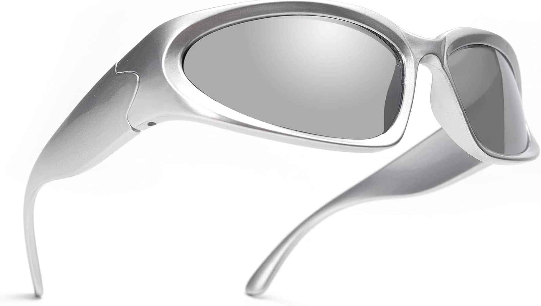 GUVIVI Wrap Around Fashion Sunglasses for Men Women Trendy Swift Oval Dark Futuristic Sunglasses ... | Amazon (US)