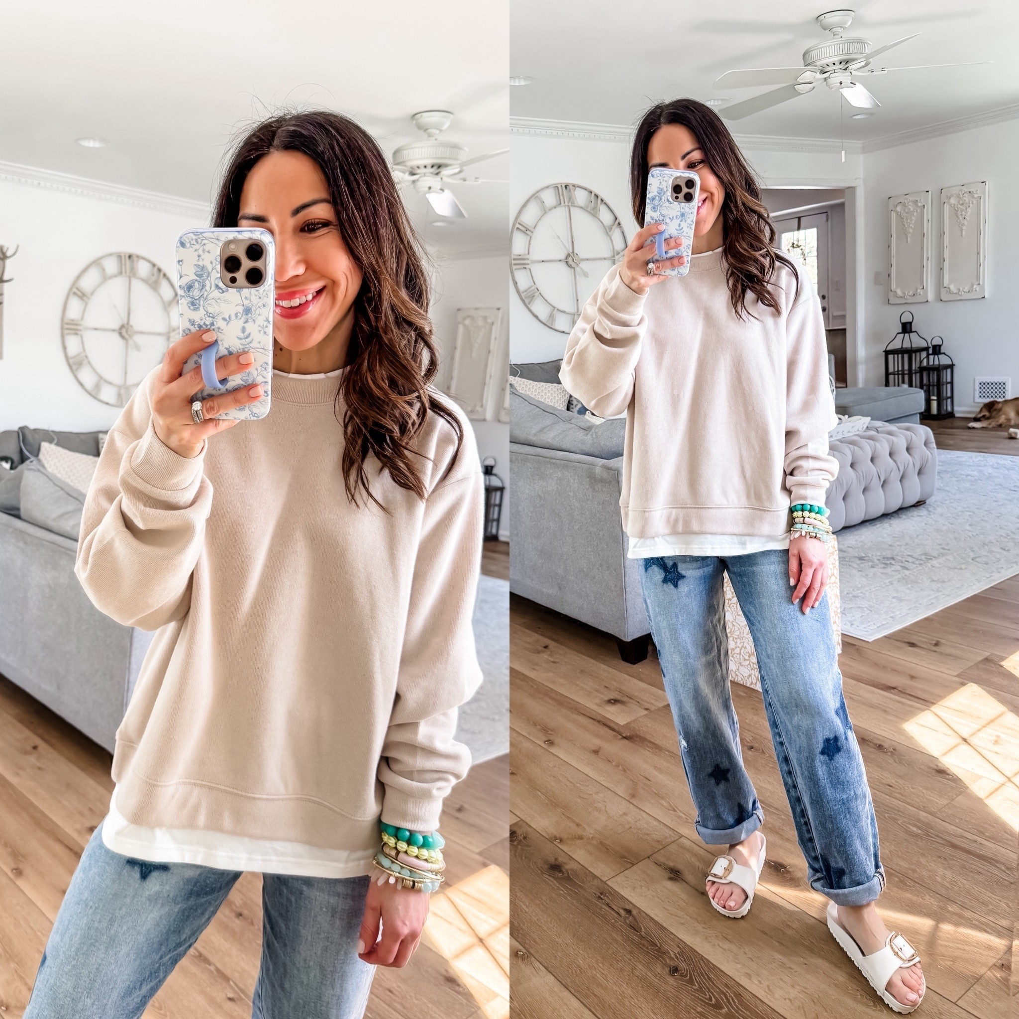 20% off sitewide @socialthreads with code TAMMY20. 
Small sweatshirt. 25 boyfriend jeans 

#LTKOver40 #LTKPetite #LTKSaleAlert