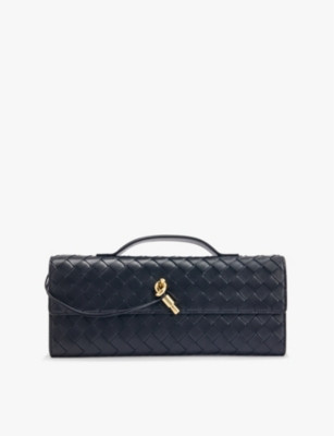 Andiamo Long intrecciato-weave leather clutch | Selfridges