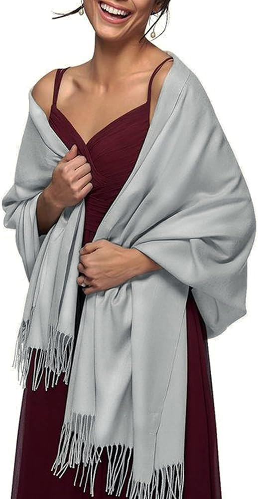 Women's Silky Scarf Pashmina Shawls and Wraps for Wedding Favors Bride Bridesmaid Gifts Evening D... | Amazon (US)