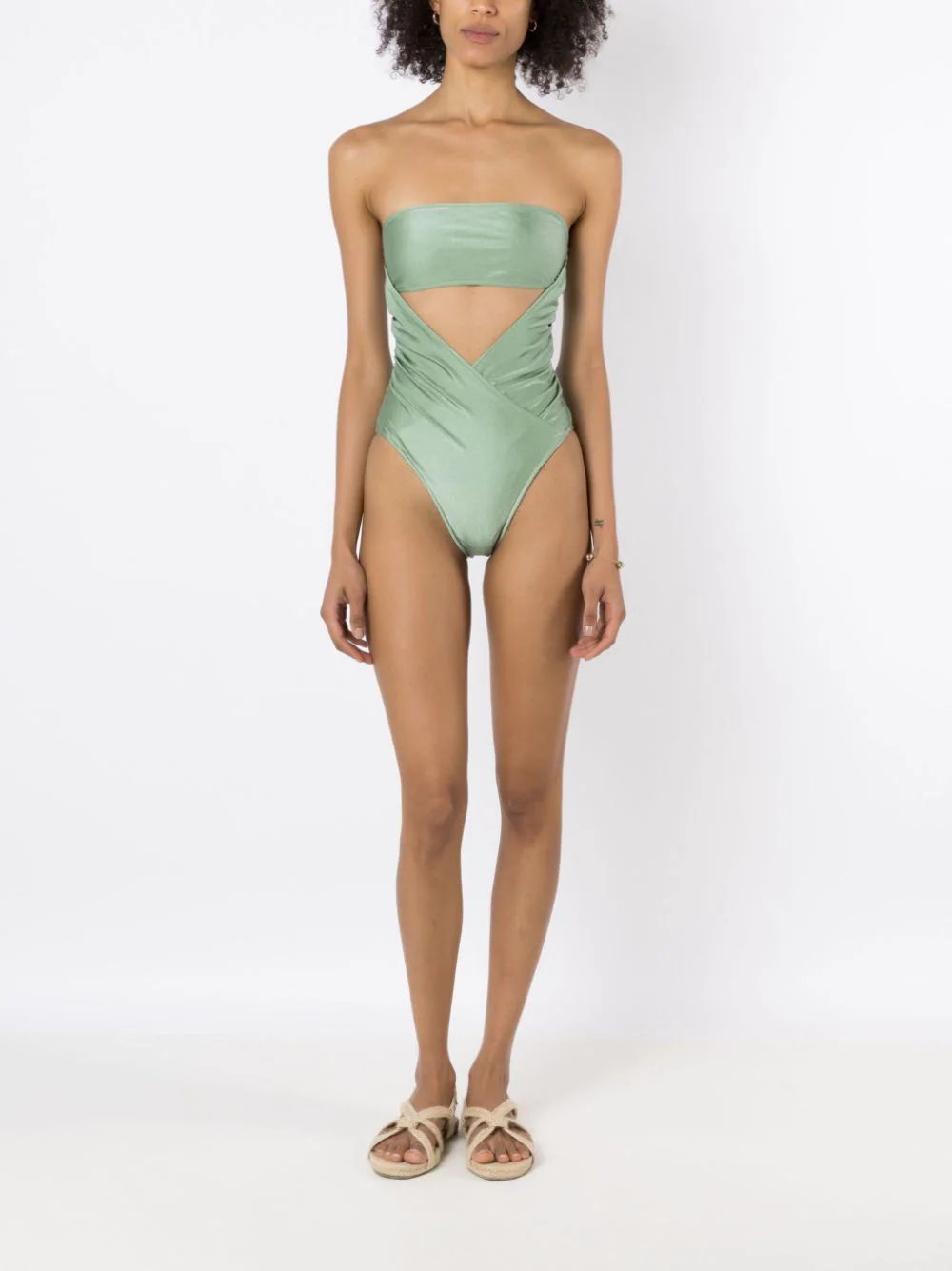 Adriana Degreas cut-out Detailing Strapless Swimsuit  - Farfetch | Farfetch Global