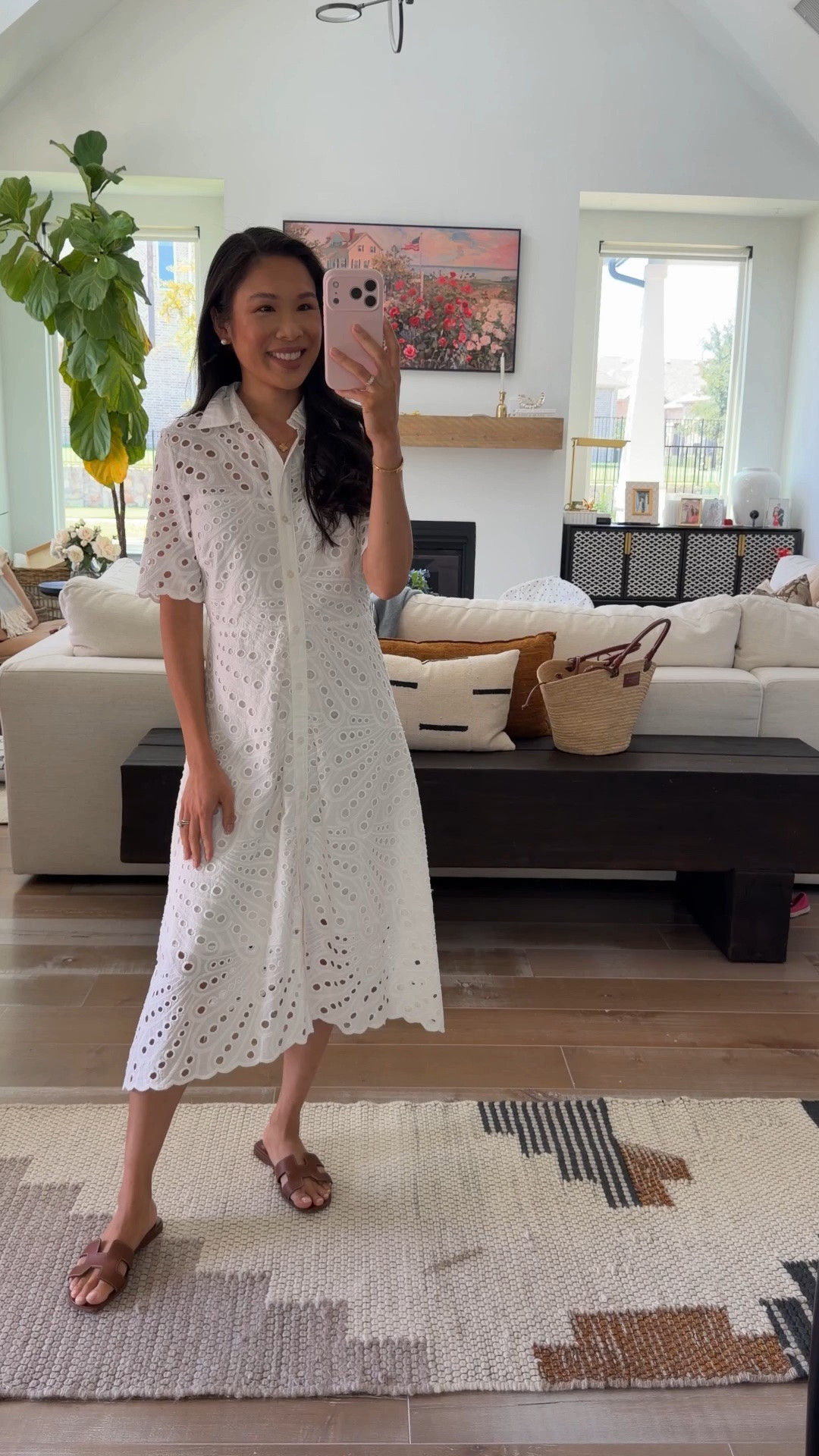Eyelet dress perfect for spring and summer on sale for $58! Fits true to size, I’m wearing XS! Perfect with sandals, flats or heels.

#LTKPetite #LTKSaleAlert