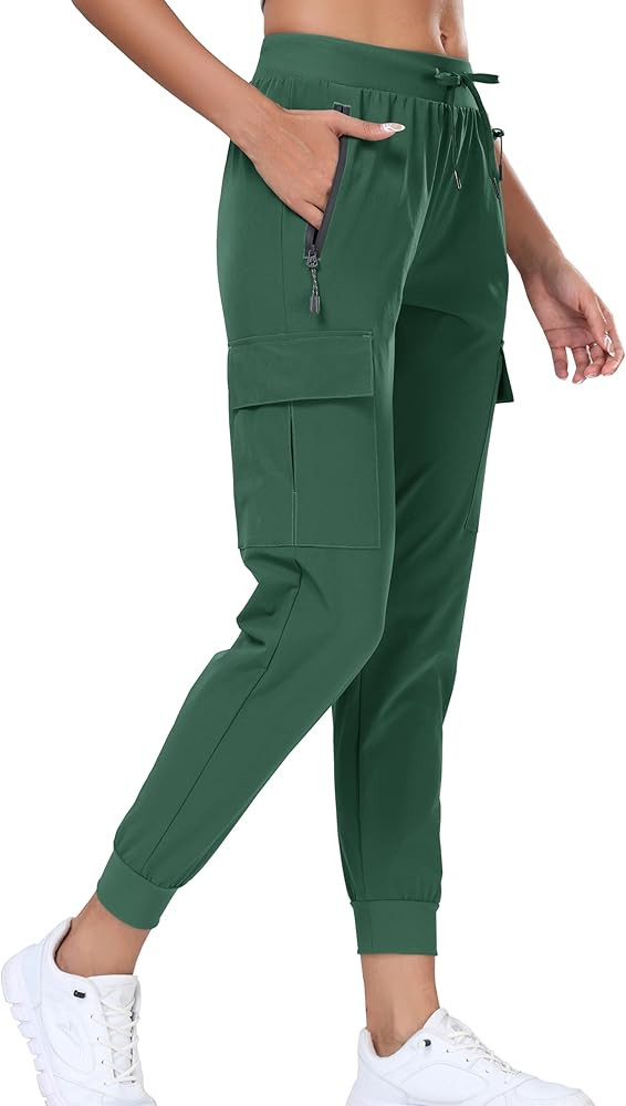 Oalka Women's Cargo Hiking Pants Lightweight Travel Pockets Joggers Quick Dry | Amazon (US)