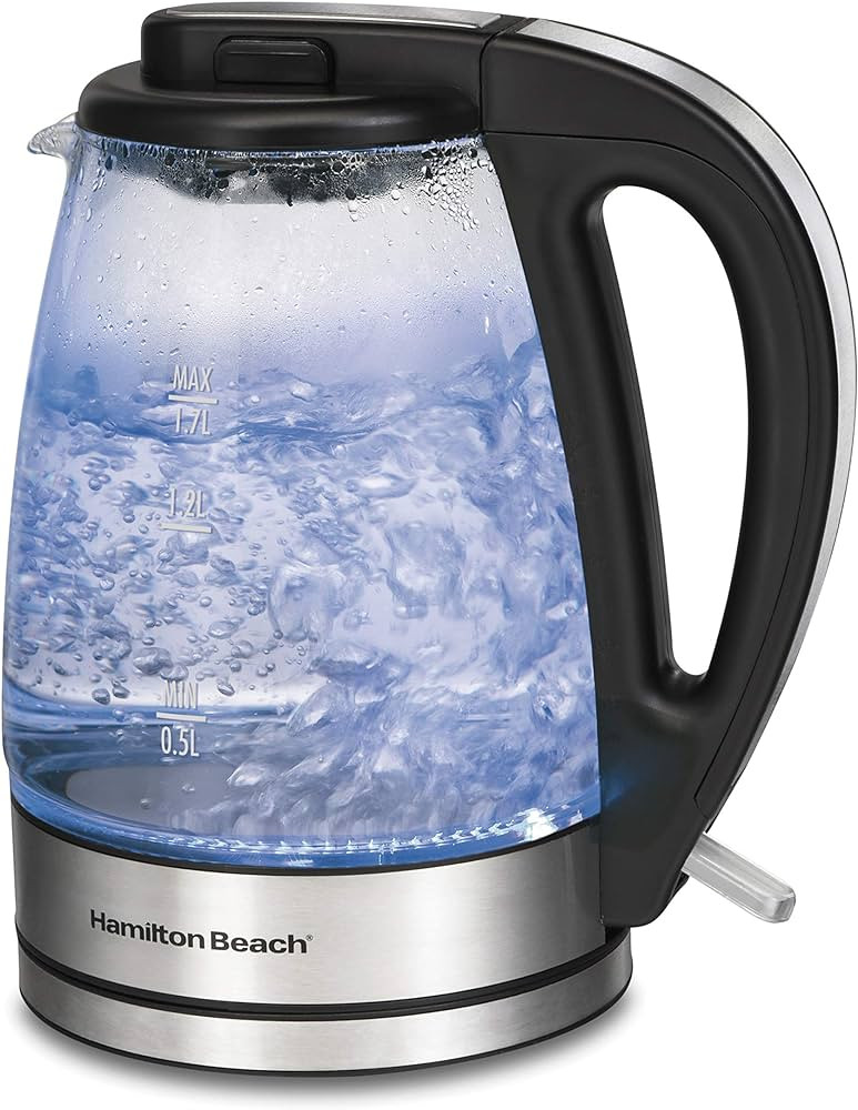 Hamilton Beach 40864 Electric Tea Kettle, Water Boiler & Heater, Cordless, LED Indicator with Bui... | Amazon (US)