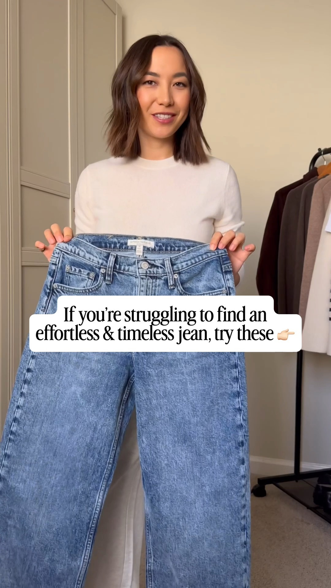 When you find the perfect jean 👌🏼 if you have been struggling to find an effortless & timeless jean style - try these 90s relaxed/loose jeans! These BR ones are like a hybrid between a wide leg/straight leg/barrel jean — they’re 40% off at BR! 

I sized down (they run big and loosen up as you wear them) and wearing the petite inseam for a crop. I am 5’4”

#LTKSaleAlert #LTKootd