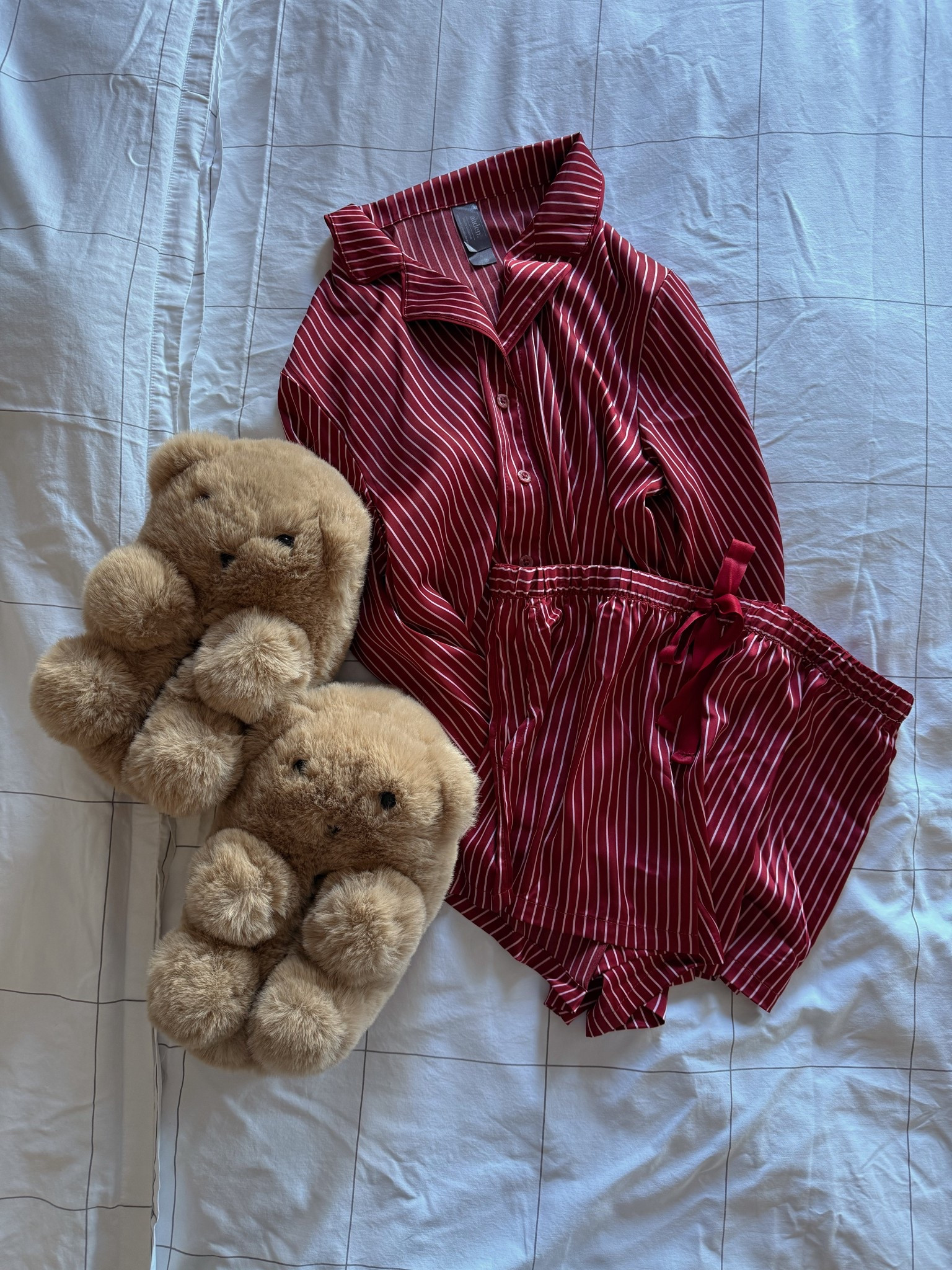 Christmas pjs and teddy bear slippers! 

#LTKHoliday #LTKSeasonal #LTKootd