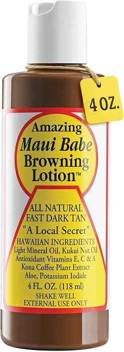 Maui Babe Browning Lotion - Natural Hawaiian Tan Accelerator with Vitamins & Antioxidants - Moist... | Amazon (US)