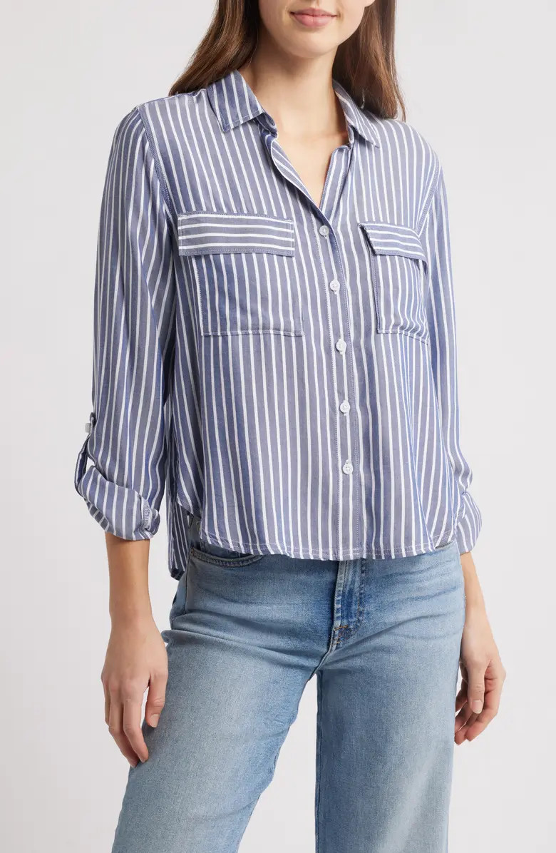 Fallon Crop Button-Up Shirt | Nordstrom