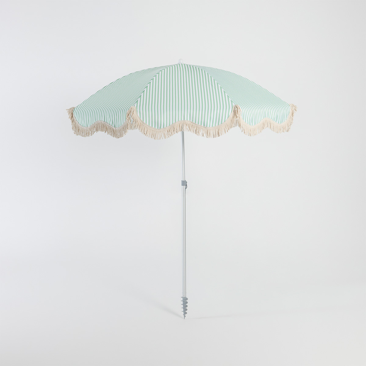 Alto Stripe Scalloped Fringed Beach Umbrella [SUNLALTOS25] | Pillow Talk AU