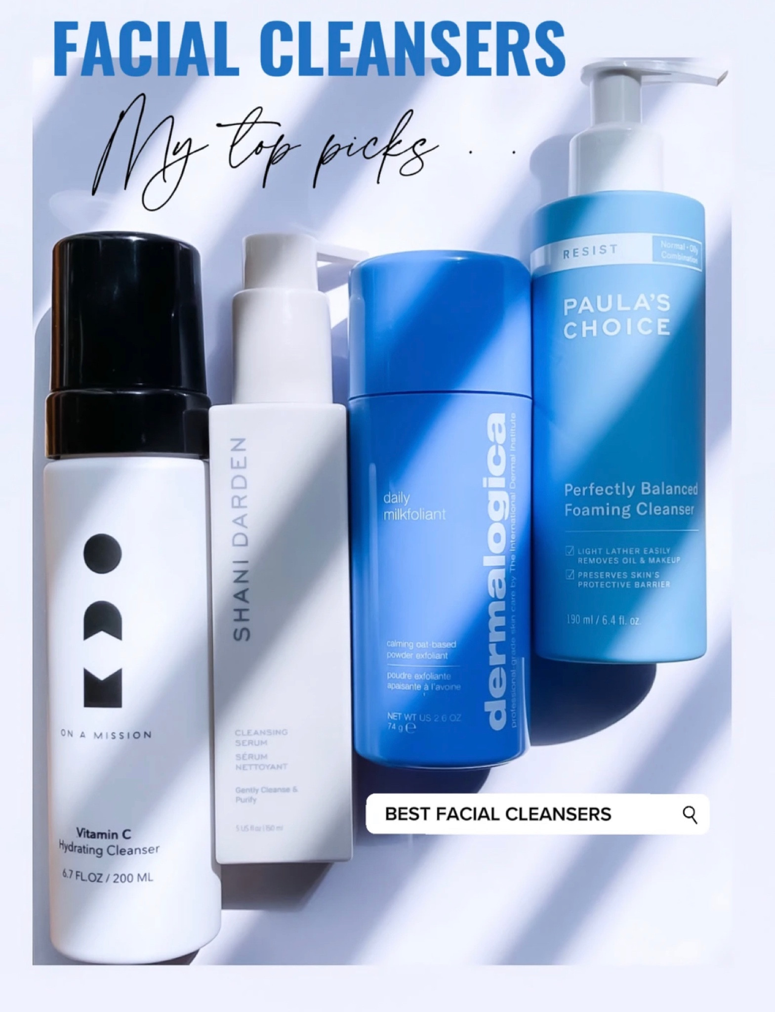 FACIAL CLEANSER , best in beauty , OAM SKINCARE , hydrating cleanser , SHANI DARDEN SKINCARE , cleansing serum , DERMALOGICA , calming cleanser , PAULAS CHOICE , foaming cleanser 

#LTKbeauty #LTKsalealert #LTKunder100