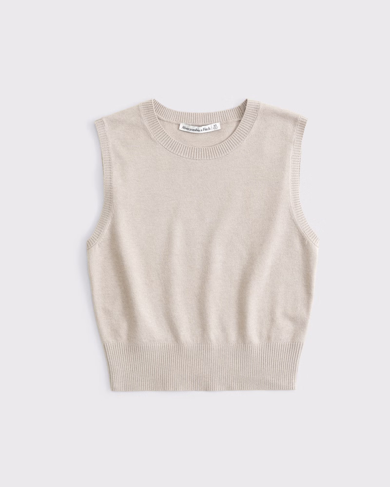 LuxeLoft Shrunken Sweater Shell Top | Abercrombie & Fitch (US)