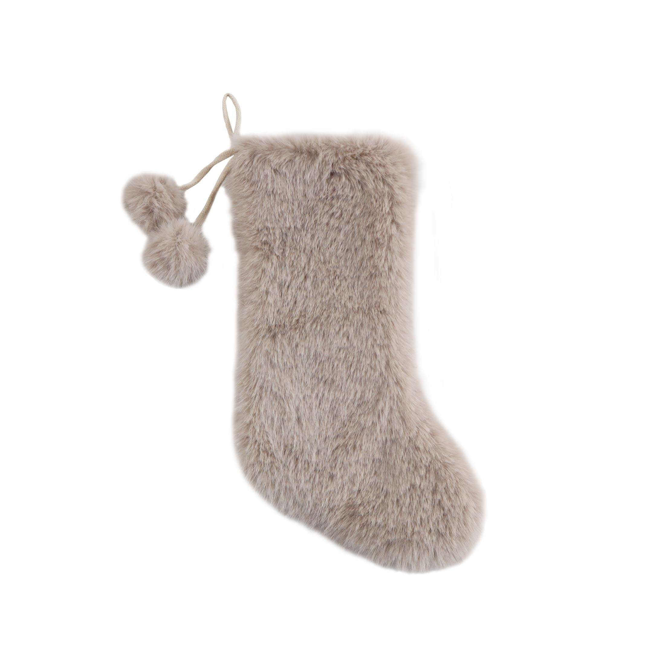 Faux Fur Christmas Stocking, Gray, 18.25", by Holiday Time | Walmart (US)