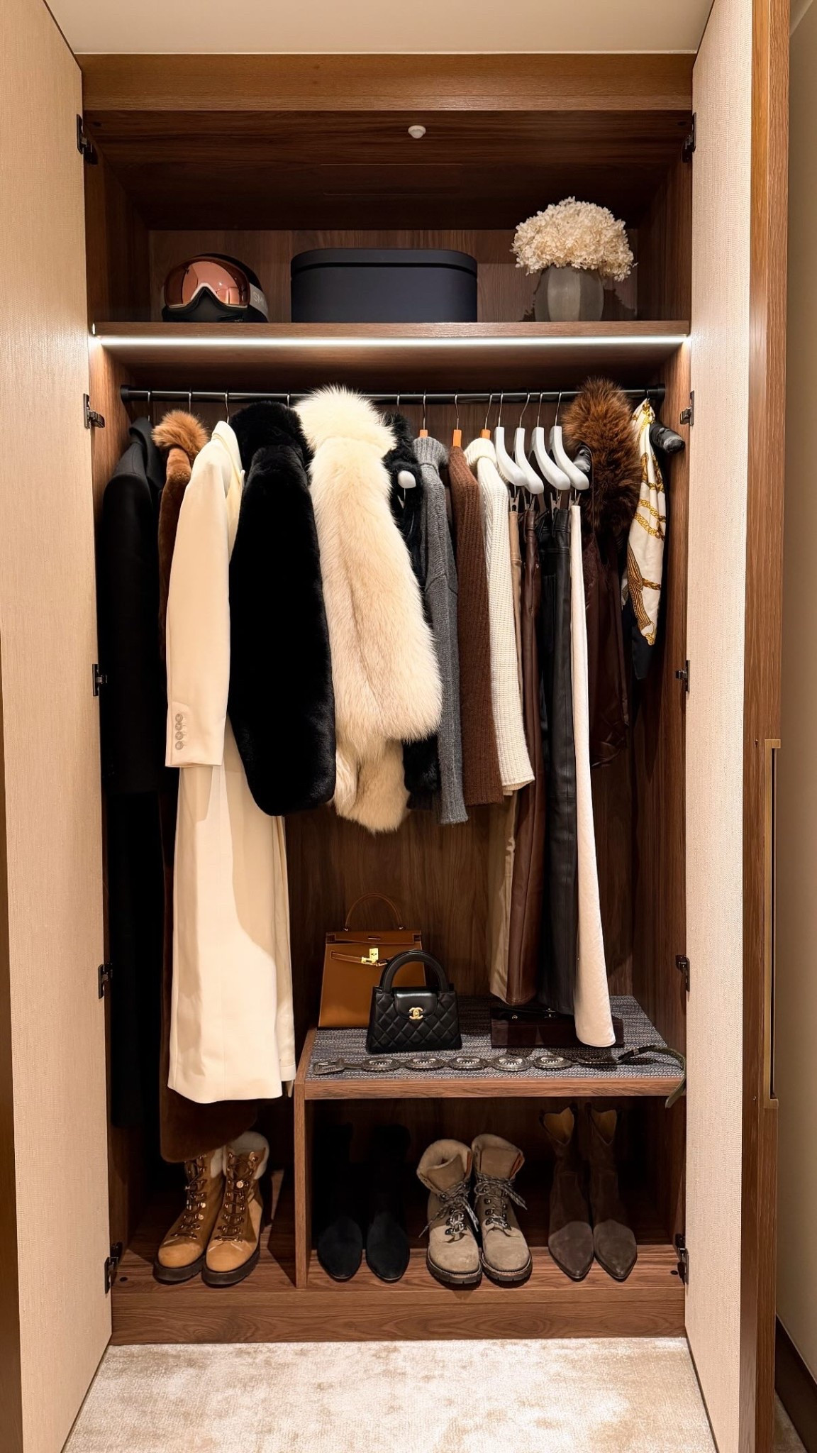 Winter closet, St. Moritz wardrobe, Kat Jamieson style, fur coats, winter coats.

#LTKSeasonal #LTKdayinmylife #LTKTravel