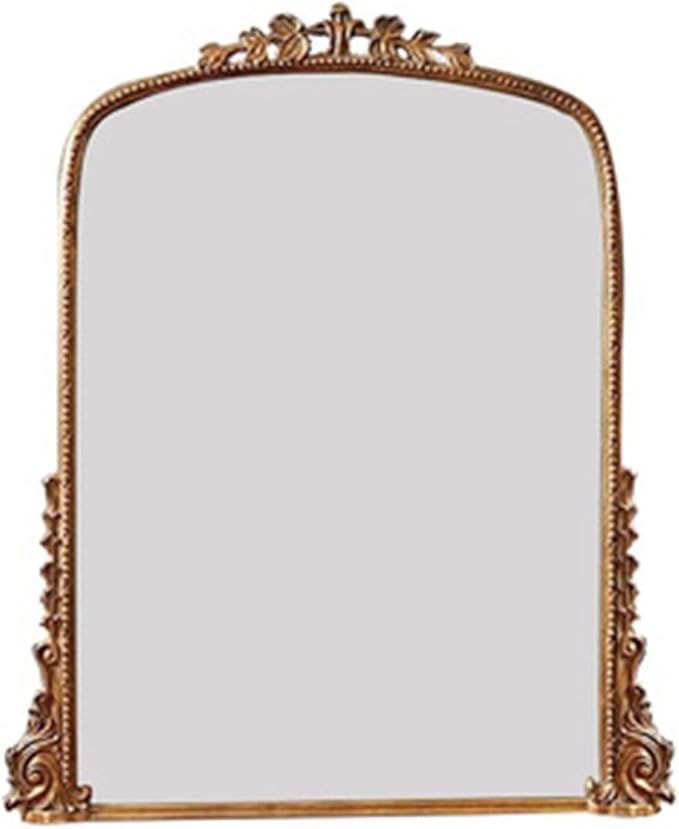 HAO Dressing Mirror Carved Dressing Table, Wall-Mounted Embossed Wall-Mounted Desktop Desktop Mak... | Amazon (US)