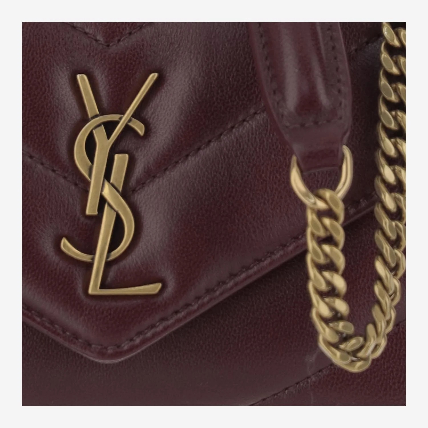 Saint Laurent Loulou Mini Shoulder Bag — Burgundy | Italist Inc.