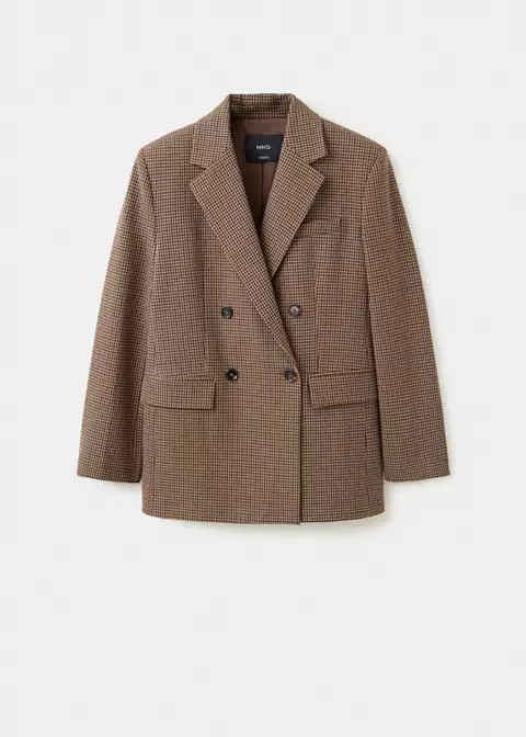 Check-print jacket | MANGO (UK)